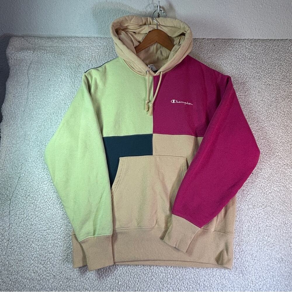 Champion Reverse Weave Colorblock Hoodie Men’s L Patchwork Limited Multicolor